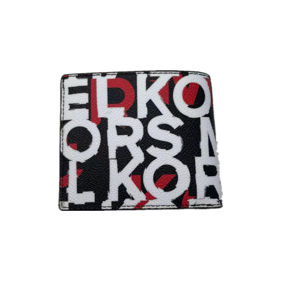 Michael Kors Cooper 36S0MCOF1B Leather Black/Mandrine Logo Graphic Design Billfold Wallet Michael Kors Cooper 36S0MCOF1B Leather Black/Mandrine Logo Graphic Design Billfold Wallet